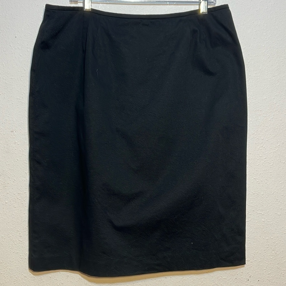 Le Suit Womens Black Lined Pencil Business Skirt Size 16